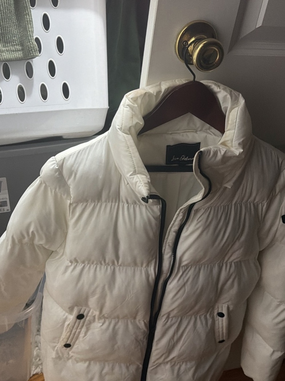 Sam Edelman Cream Quilted Puffer Jacket